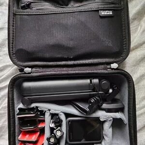 GoPro Black and Gray Camera Case with Accessories